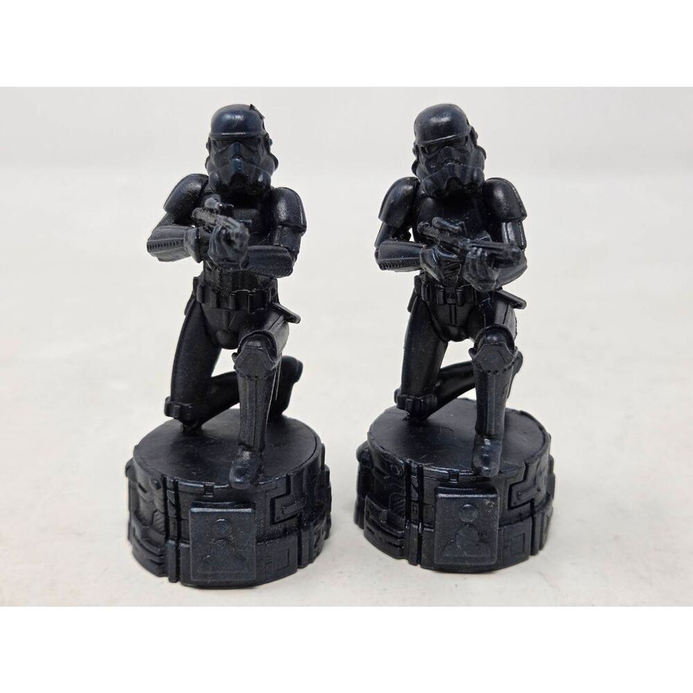 STAR WARS 2005 SAGA EDITION CHESS SET REPLACEMENT PAIR BLACK STORMTROOPER PAWN